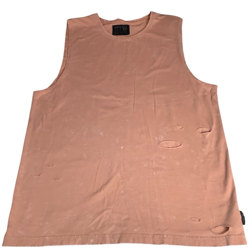 Ninth Hall Distressed Tank Top XL Peach Sleeveless Cotton Grunge Streetwear
